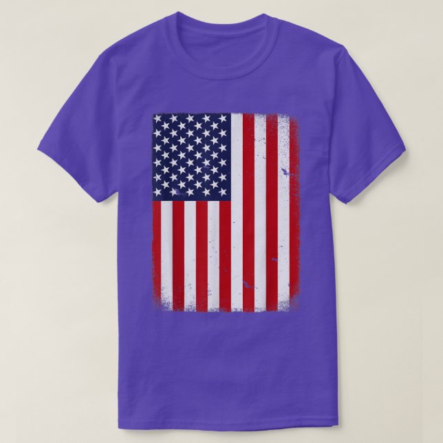 USA Flag 4th July American Red White Blue Star Str T-Shirt (Design Front)