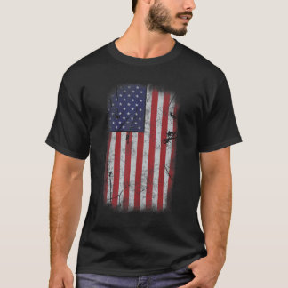 Usa Flag 4th July American Red White Blue Vintage T-Shirt