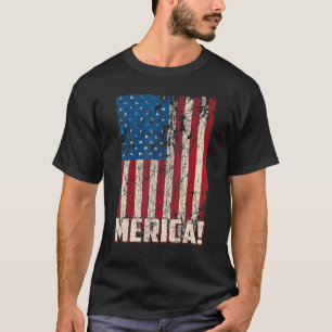 Usa Flag 4th July American Retro Distressed Usa Fr T-Shirt