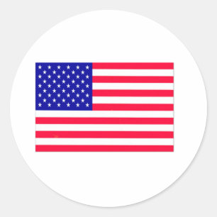 USA Flag 4th July  Classic Round Sticker