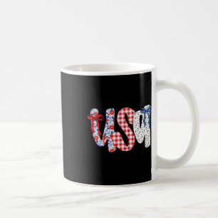 Usa Flag 4th Of July Coquette Bow Floral Patriotic Coffee Mug
