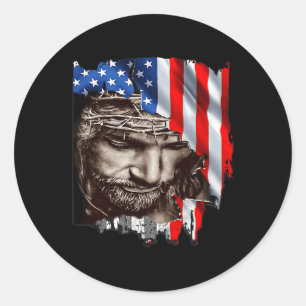 Usa Flag 4th Of July Independence Day Patriotic  Classic Round Sticker