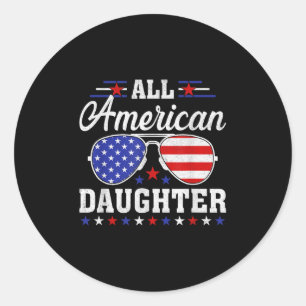 Usa Flag 4th Of July Matching Family All American Classic Round Sticker