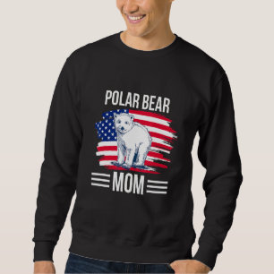 Usa Flag 4th Of July Mothers Day Merica Polar Bear Sweatshirt