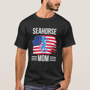 Usa Flag 4th Of July Mothers Day Merica Seahorse M T-Shirt