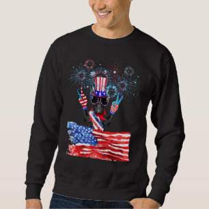 Usa Flag 4th Of July Red White Blue Boston Terrier Sweatshirt