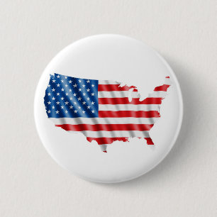 USA Flag 6 Cm Round Badge