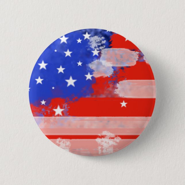 USA flag 6 Cm Round Badge (Front)