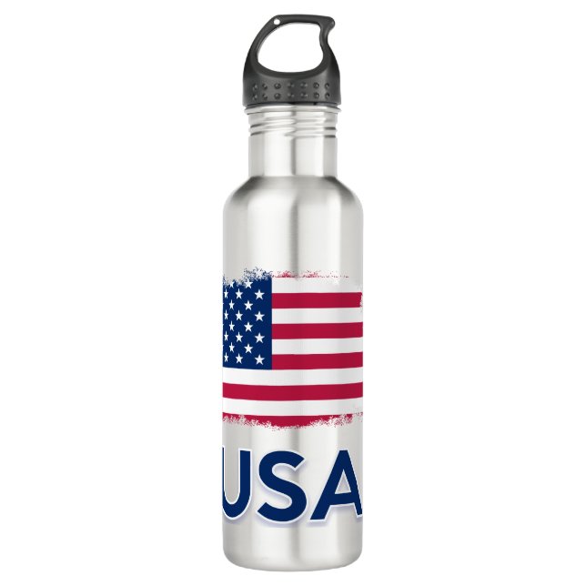 USA Flag   710 Ml Water Bottle (Front)