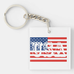 USA Flag Acrylic Keychain – Bold American Spirit