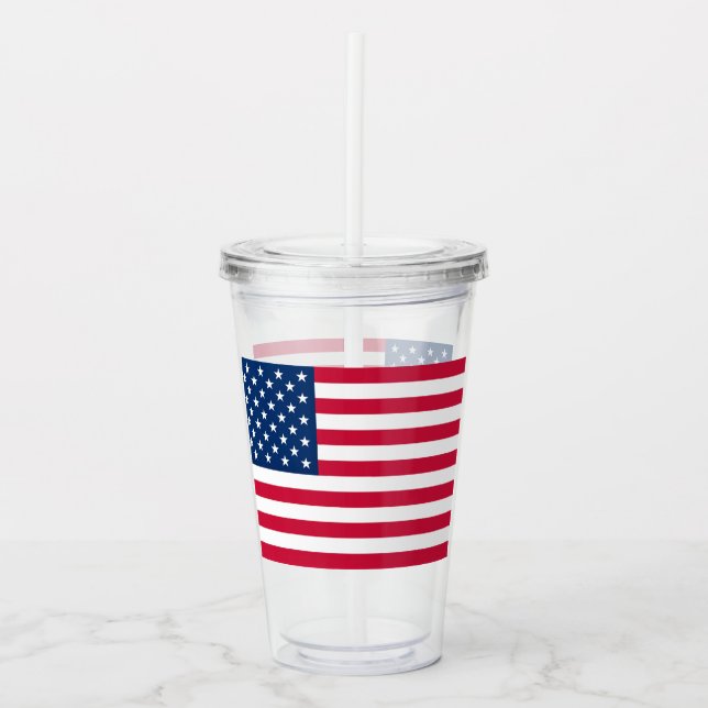 USA Flag Acrylic Tumbler Patriotic (Front)