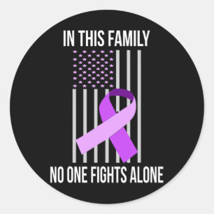 USA Flag Alzheimer Ribbon Alzheimer Disease Awaren Classic Round Sticker