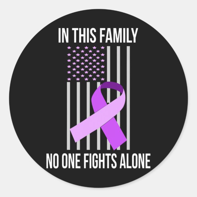 USA Flag Alzheimer Ribbon Alzheimer Disease Awaren Classic Round Sticker (Front)
