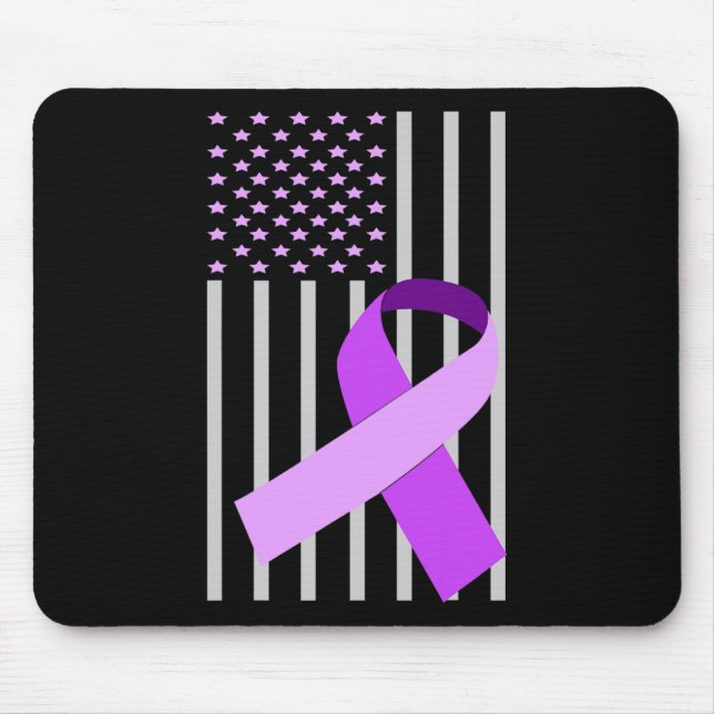 USA Flag Alzheimer Ribbon Alzheimer Disease Awaren Mouse Mat (Front)