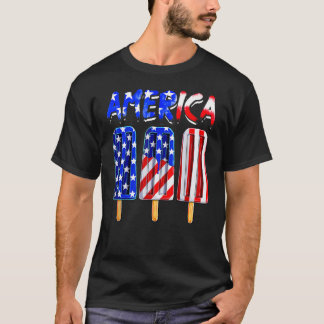 USA Flag America Cream Popsicle Patriotic 4th Of J T-Shirt