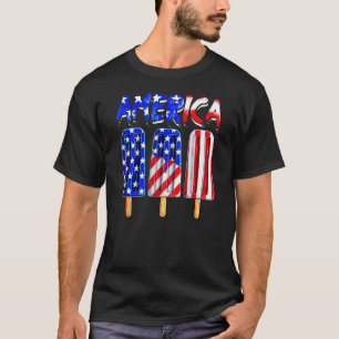 USA Flag America Cream Popsicle Patriotic 4th Of J T-Shirt