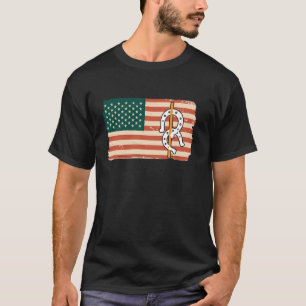 USA Flag America Flag Horseshoe Pitching T-Shirt