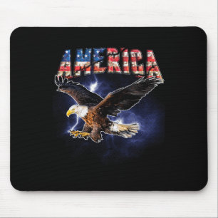 Usa Flag America Font Eagle Flashes For Men And Wo Mouse Mat
