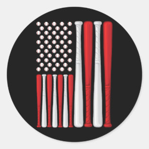 Usa Flag - American Baseball Flag - Vintage Baseba Classic Round Sticker
