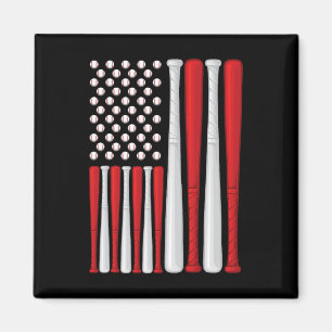 Usa Flag - American Baseball Flag - Vintage Baseba Magnet