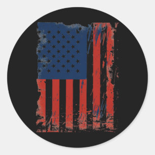 Usa Flag American Flag United States Of America 4t Classic Round Sticker