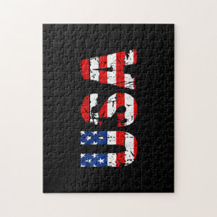 USA Flag American Flag US National Patriotic USA 4 Jigsaw Puzzle