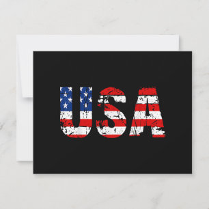 USA Flag American Flag US National Patriotic USA 4 Thank You Card