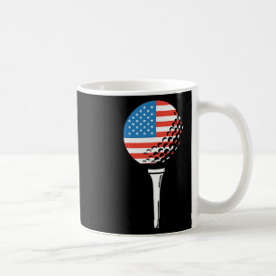 Usa Flag American Golf Tee Left Chest Logo Cute Go Coffee Mug