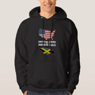 USA Flag American Grown with Jamaican Roots Hoodie