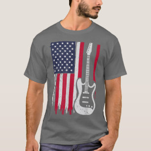 USA Flag American Guitar Player Guitarist Musician T-Shirt
