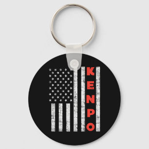 Usa Flag American Kenpo Vintage Patriotic Kempo Ka Key Ring