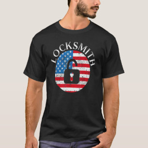 Usa Flag American Locksmith Lock Picking Locksmith T-Shirt
