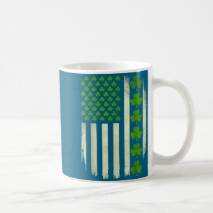 Usa Flag American National Irish Shamrocks St Patr Coffee Mug