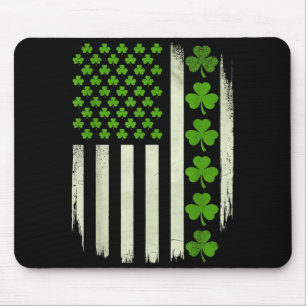 Usa Flag American National Irish Shamrocks St Patr Mouse Mat