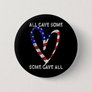 Usa Flag American Patriotic Heart Armed Forces 6 Cm Round Badge
