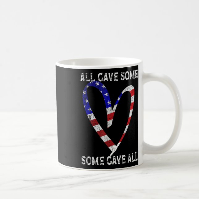 Usa Flag American Patriotic Heart Armed Forces Coffee Mug (Right)