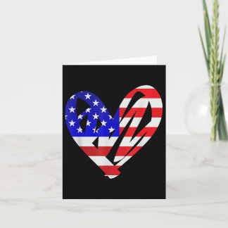 Usa Flag American Patriotic Heart Armed Forces Mem Card