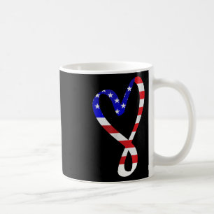 Usa Flag American Patriotic Heart Armed Forces Mem Coffee Mug