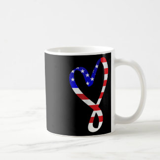 Usa Flag American Patriotic Heart Armed Forces Mem Coffee Mug