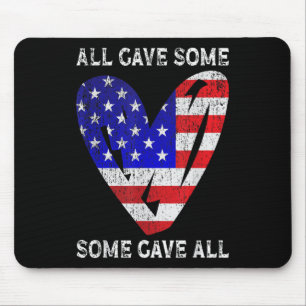 Usa Flag American Patriotic Heart Armed Forces Mouse Mat
