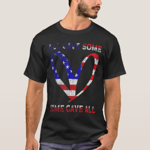 Usa Flag American Patriotic Heart Armed Forces T-Shirt
