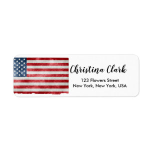 USA Flag American Personalised Custom Address