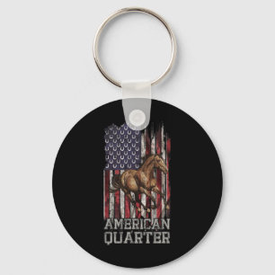 Usa Flag American Quarter Horse Lover1 Key Ring