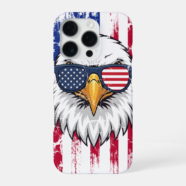 USA Flag And American Bald Eagle Grunge iPhone Case (Back)