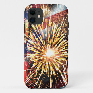 USA Flag and Fireworks iPhone 11 Case