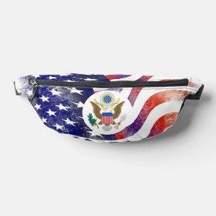 Usa flag and Great Seal of the United States Bum Bags