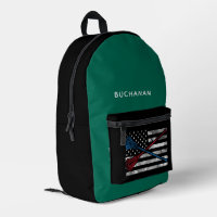 USA Flag and Lacrosse Bats Green Black Personalise