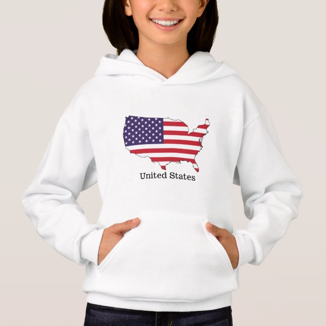 USA Flag and Map Souvenir Design (Front)