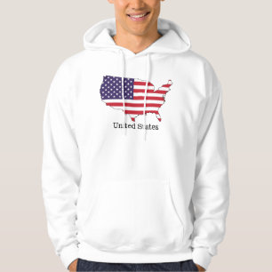 USA Flag and Map Souvenir Design Hoodie