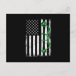USA Flag Arrow Bow Archery Bowman Shooting Archer  Postcard